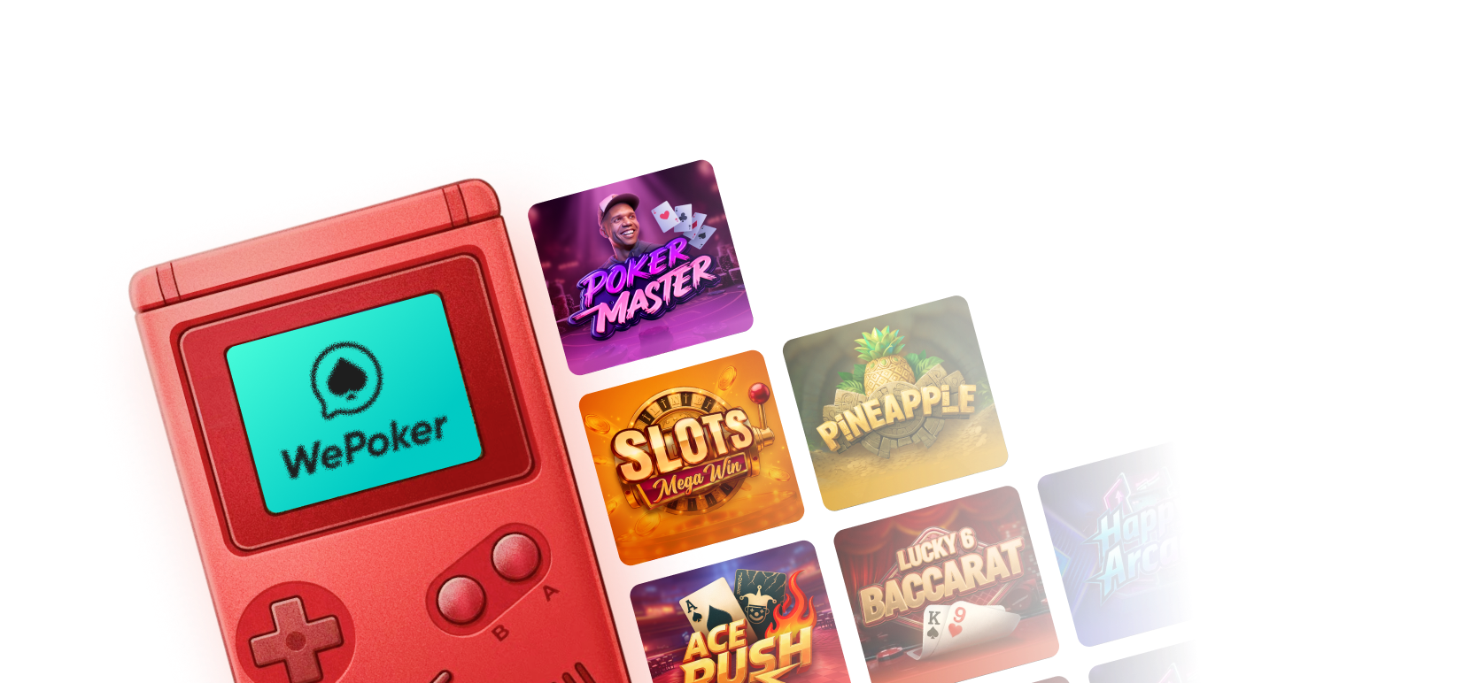 WePoker 品牌设备和客户端游戏入口视觉